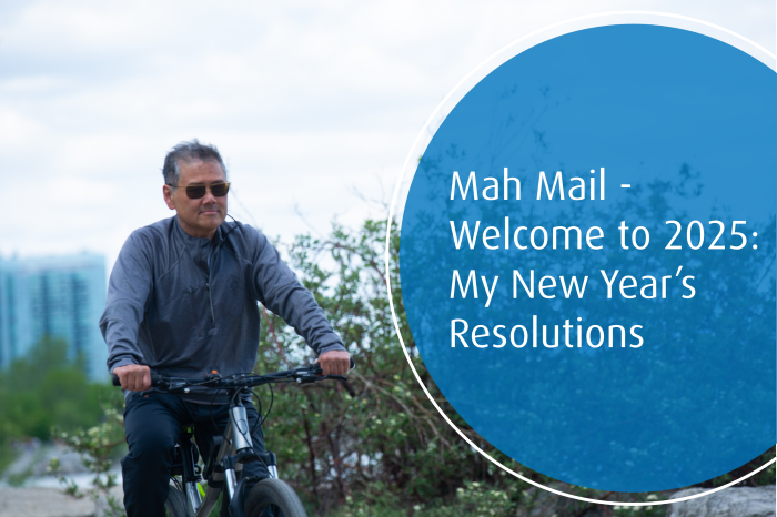 Edward Mah riding a bike.