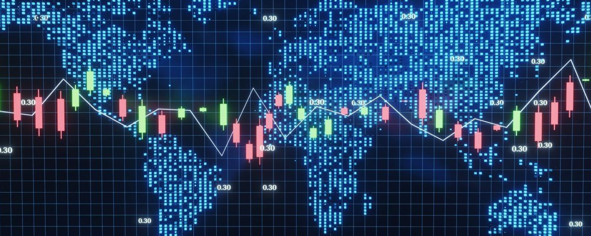 World map with graph imposed.